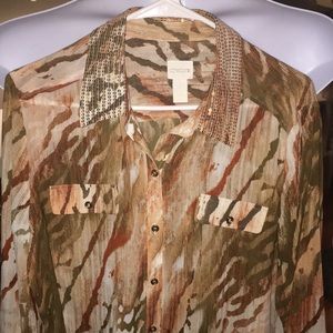 Sheer bronze blouse by Chico's